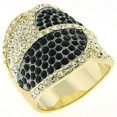 thumbnail image 1 of Gold & Brush Brass Ring with Top Grade Crystal in Multi Color Size 5, 1 of 1