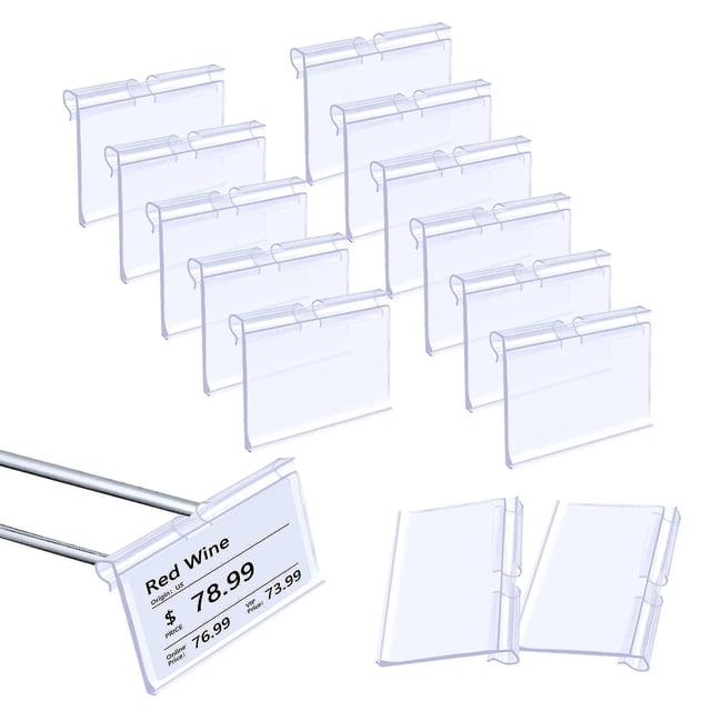 Portaetiquetas de plástico transparente LANNMXG 70 piezas para estantes de alambre