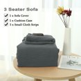 thumbnail image 6 of Unique Bargains 1-Piece Jacquard Textured Stretch Sofa Slipcover, Dark Gray, 6 of 7