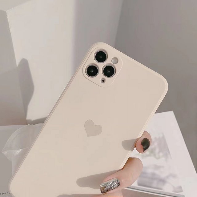 ML Solid Candy Color Love Heart Phone Case For iPhone 13 12 11 14 Pro Max XS Max XR X 8 7 14 Plus Soft Silicone Bumper Cover