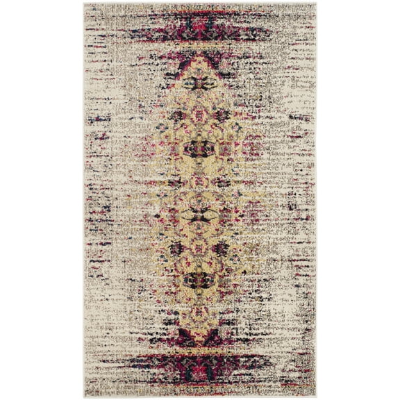 SAFAVIEH Monaco Elsdon Abstract Area Rug, Ivory/Pink, 3' x 5'