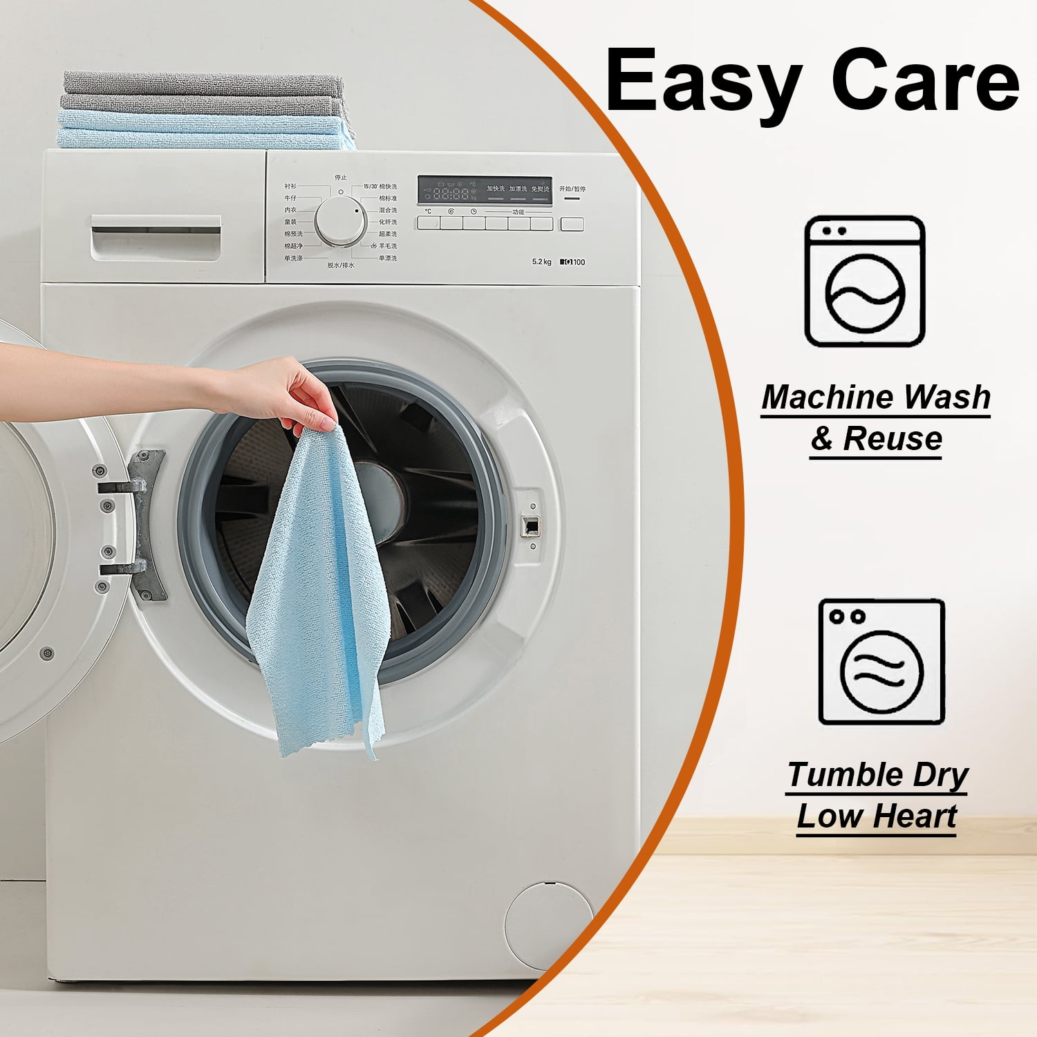 Beartech 80 Pack Microfiber Kitchen Towels Cleaning Cloth Roll,Lint Free Rags & Tear Away Reusable Towels,Washable Shop Rags,Ultra Absorbent Dish Rags for Car Kitchen Window Garage-Blue