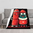 thumbnail image 2 of Cozy Flannel Blanket with Whimsical Characters & Colorful Dots - Soft Warm Perfect for Sofa Travel Bed or Chair, 2 of 7