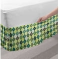 thumbnail image 2 of Ambesonne Traditional Multi-color Plaid Wrap Around Gathered Microfiber Bed Skirt, King, 2 of 2