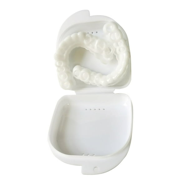 2 piezas: un diente superior y un diente inferior, carillas dentales, ajuste cómodo, flexible, carilla superior blanca, accesorio para dentadura postiza, adecuado tanto para hombres como para mujeres,