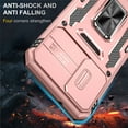 thumbnail image 3 of Dteck Shockproof Case for A55, Anti-Fall Drop Protection Built-in Slide Anti-Scratch Lens Cover 360 Degree Rotating Ring Kickstand Case Compatible Magnetic Car Mount, Rosegold, 3 of 7