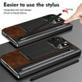 thumbnail image 7 of for Google Pixel Fold 2 / Pixel 9 Pro Fold Case with S Pen Holder & Black Slim Stylus, Phone Case with Hinge Protection Kickstand Screen Protector Retro Leather Protective Case,Brown, 7 of 7