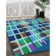 thumbnail image 3 of Ahgly Company Machine Washable Indoor Rectangle Transitional Turquoise Green Area Rugs, 5' x 8', 3 of 7