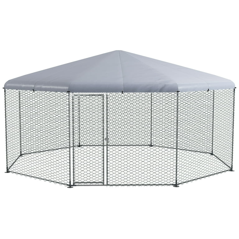 PawHut 17.1' x 15.7' Chicken Run for 19-25 Chickens with Cover