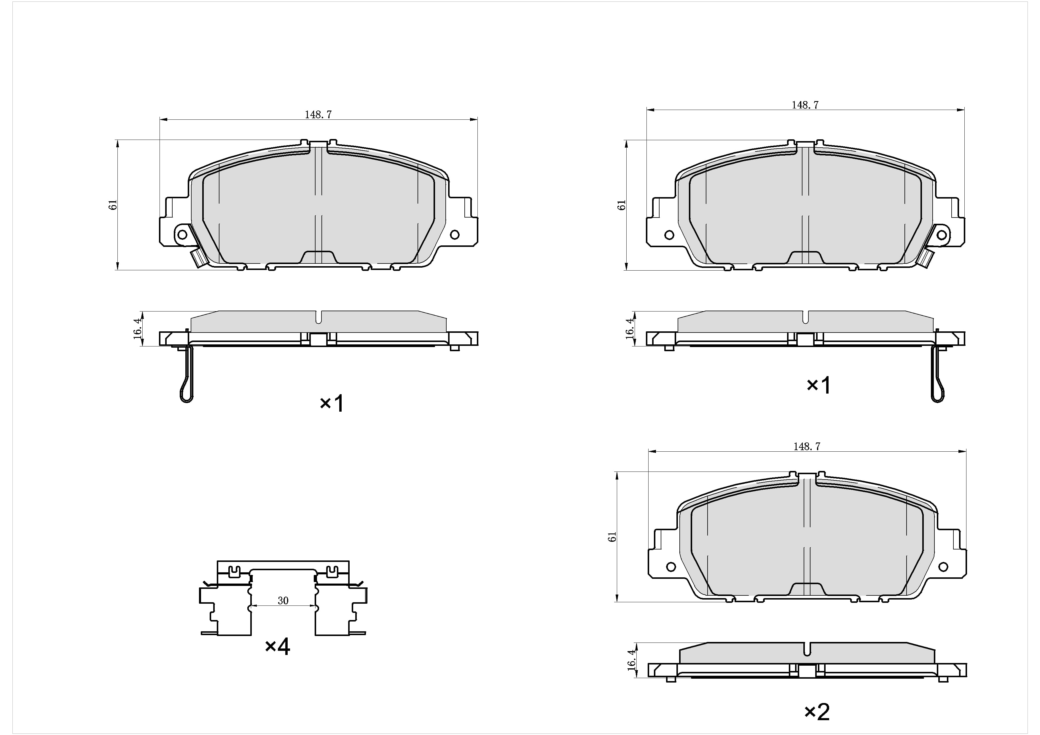 Winstop Brake Pad Set, Front WS.1654.0.C, Honda Accord 2022-2013