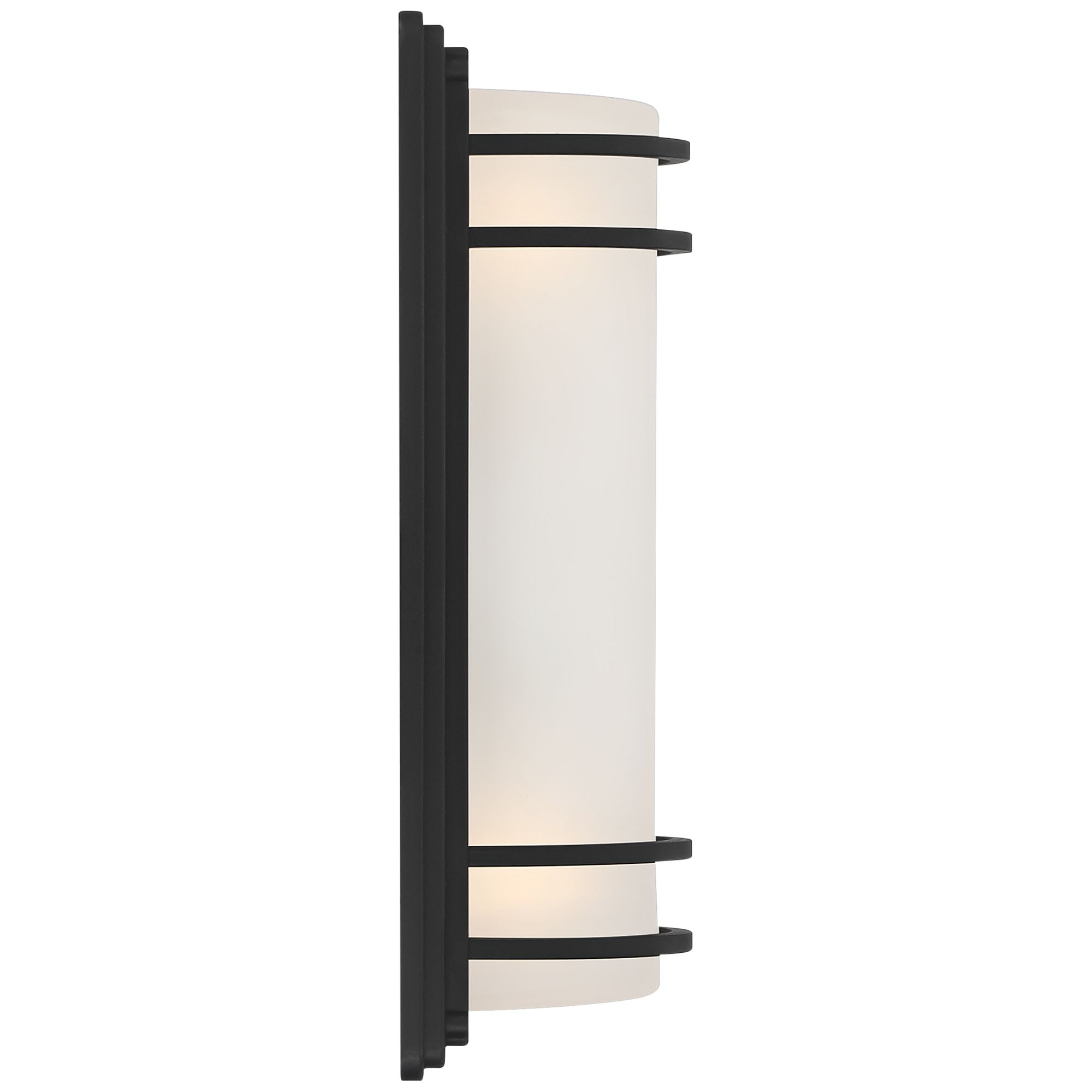 John Timberland Habitat 16" High Modern Outdoor Wall Sconce Light Fixture Mount Porch House Weatherproof Black Frosted Glass Shade