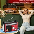thumbnail image 4 of Portable Solar Radio, 1200mAh Weather Radio for Outdoor, Portable Rechargeable Solar Weather Radio with LED Flashlight, Long Battery Life Survival Gear, Outdoor Supplies for Camping Trips(Red), 4 of 9