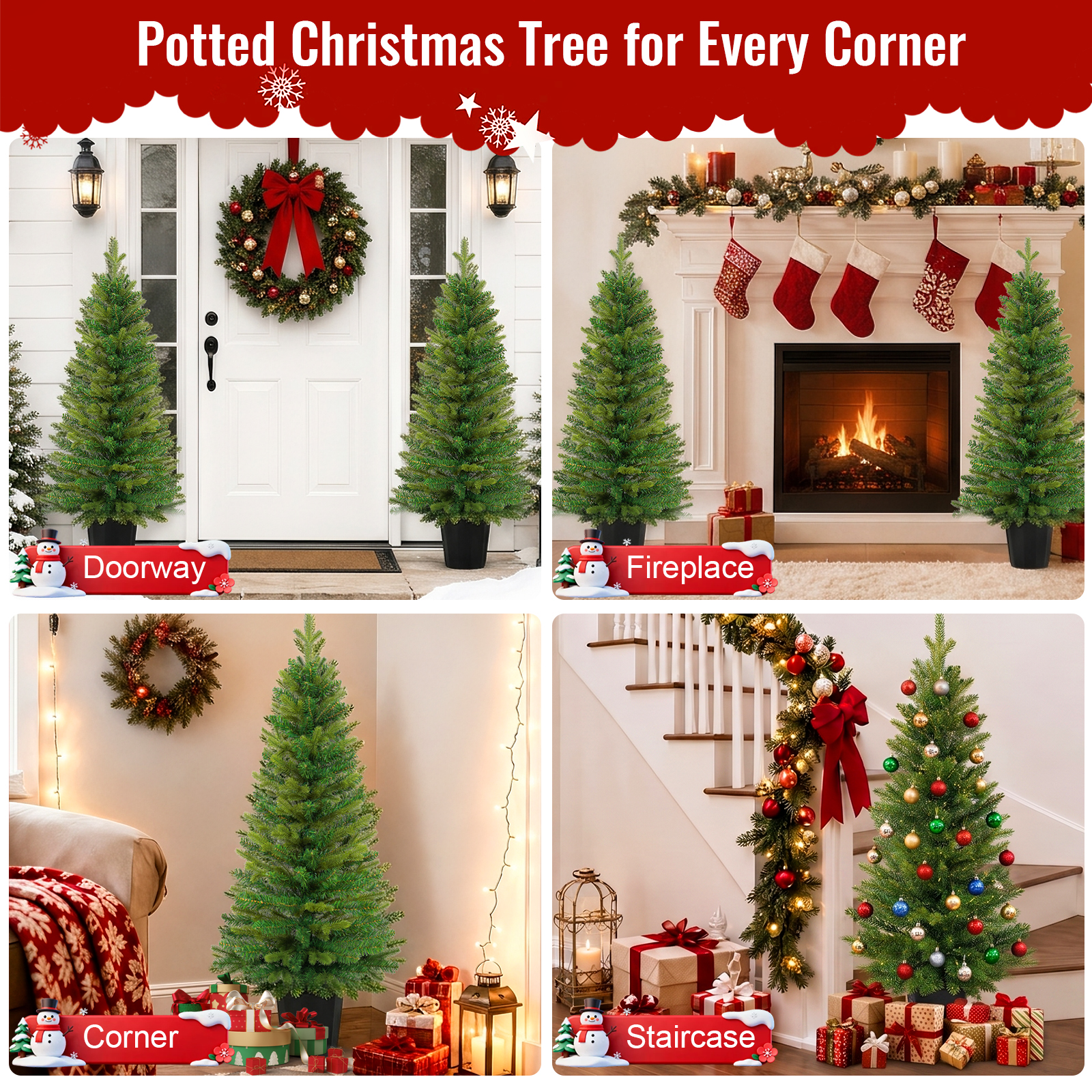 Yexmas 2-Pack 3 Ft Potted Christmas Trees photo 6
