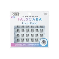 KISS FALSCARA Lash Extension Kit, Clear Band, Black, 24 Lash Clusters
