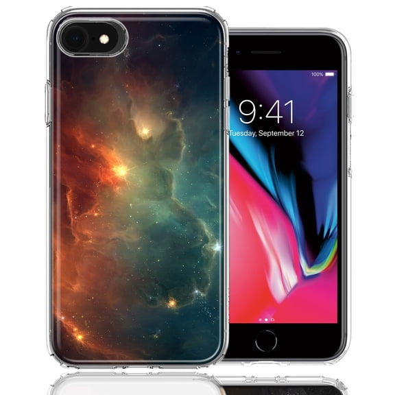 MUNDAZE For Apple iPhone 7/8/SE Nebula Design Double Layer Phone Case Cover