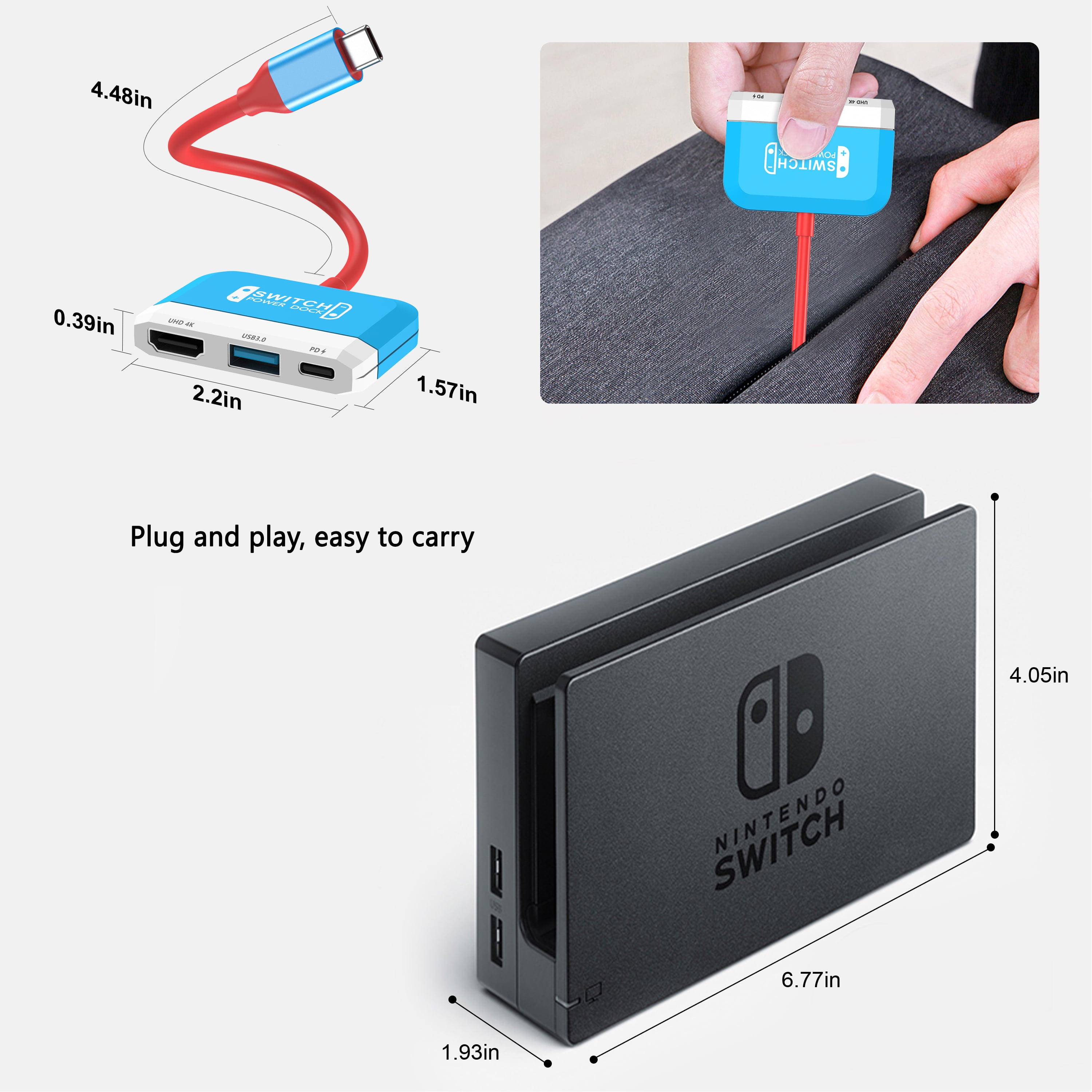 Switch Dock for Nintendo Switch/OLED Switch,RREAKA Portable TV