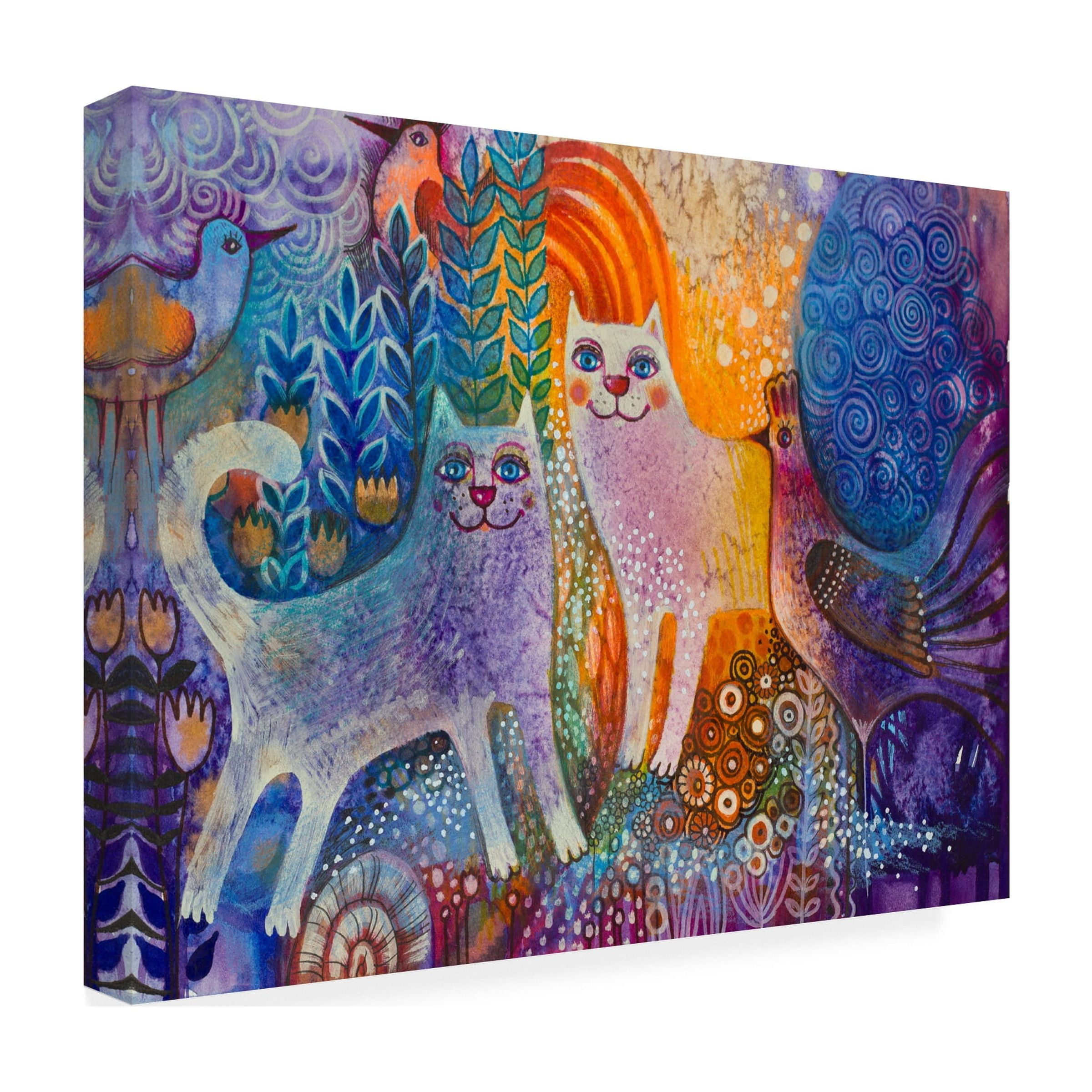 Trademark Fine Art 'Cats in the Galaxy' Canvas Art by Oxana Ziaka