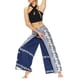 thumbnail image 3 of VISgogo Pantalones de pierna ancha de verano para mujer, pantalones sueltos sueltos de tiro medio con estampado bohemio con divisiones para yoga, playa, vacaciones VISgogo  moda, 3 of 8
