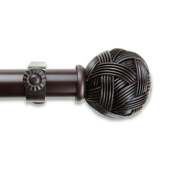 Contemporary Home Living 53" Brown Solid Contemporary Single Curtain Rod