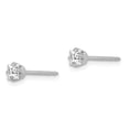 thumbnail image 2 of 14K White Gold Earring Stud Women'S Cubic Zirconia CZ 3 mm, 2 of 3