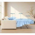 thumbnail image 3 of 4-Piece Full Sleeper Sofa Sheet Set, 100% Egyptian Cotton, 600 Thread Count, Fits 8" Deep Pull-Out Couch Mattress (54" x 72") - Light Blue Solid, 3 of 5