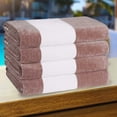 thumbnail image 3 of Superior Cabana Striped 4-Piece Oversized Cotton Beach Towel Set, Taupe, 3 of 8