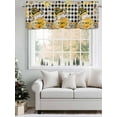 thumbnail image 5 of Summer Gnome Valances for Windows Bee Daisy Honeycomb Honey Black Plaid Rod Pocket Curtains Valance Short Window Treatment Drapes for Living Room, Bedroom Bathroom 56"&nbsp;W x 16" L, 5 of 5