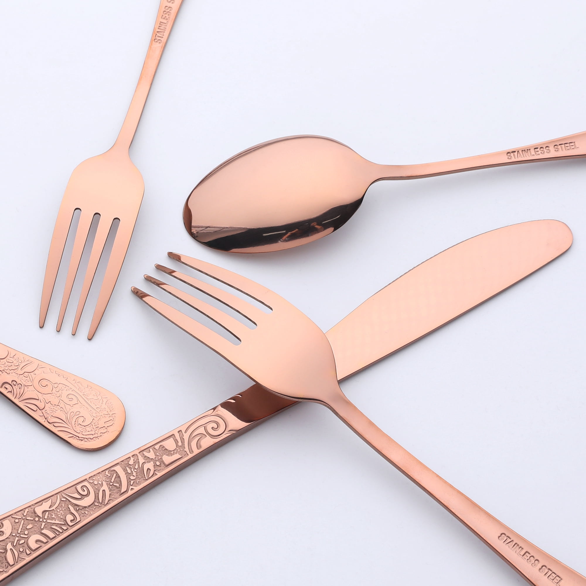 Unique Bargains 30 Pieces Stainless Steel Mirror Polished Cutlery Set for 6 Silver