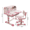 thumbnail image 4 of Dapmiu Adjustable Kids Study Desk Chair Set, Children's Homework Desk with Storage,Cartoon Ergonomic Desk for Boys Girls, Gift for 3-18 Years Old, 4 of 8