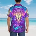 thumbnail image 6 of Balery Elephant in Tribal Style Print Men's Hawaiian Shirts Short Sleeve Beach Shirt Relaxed Fit Vacation Button Down Shirts-XX-Large, 6 of 9