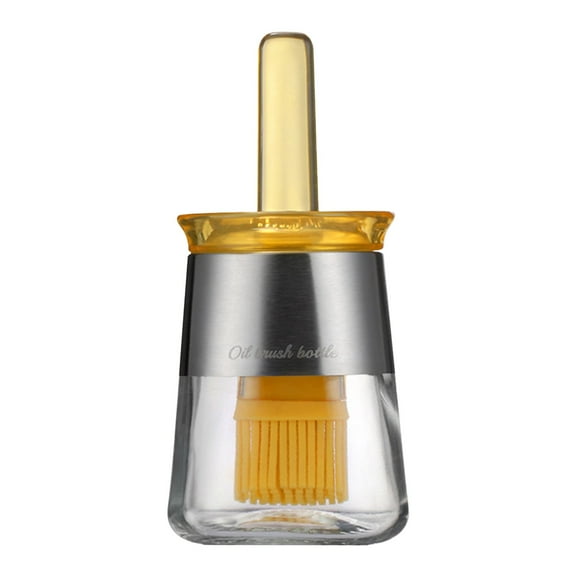 Weloille Oil Dispenser Bottle with Heat Resistant Brush, Glass Oil Dispenser for Kitchen, Oil Container with Silicone Basting & Pastry Brush for Cooking BBQ Vinegar Sauce Grill Frying