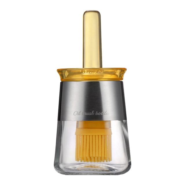 Household Oil Brush With Bottle Integrated Glass Oil Bottle Silicones Brush Barbecue Brush Special Kitchen Pancake Baking Oil Brush Deals Of The Day Clearance