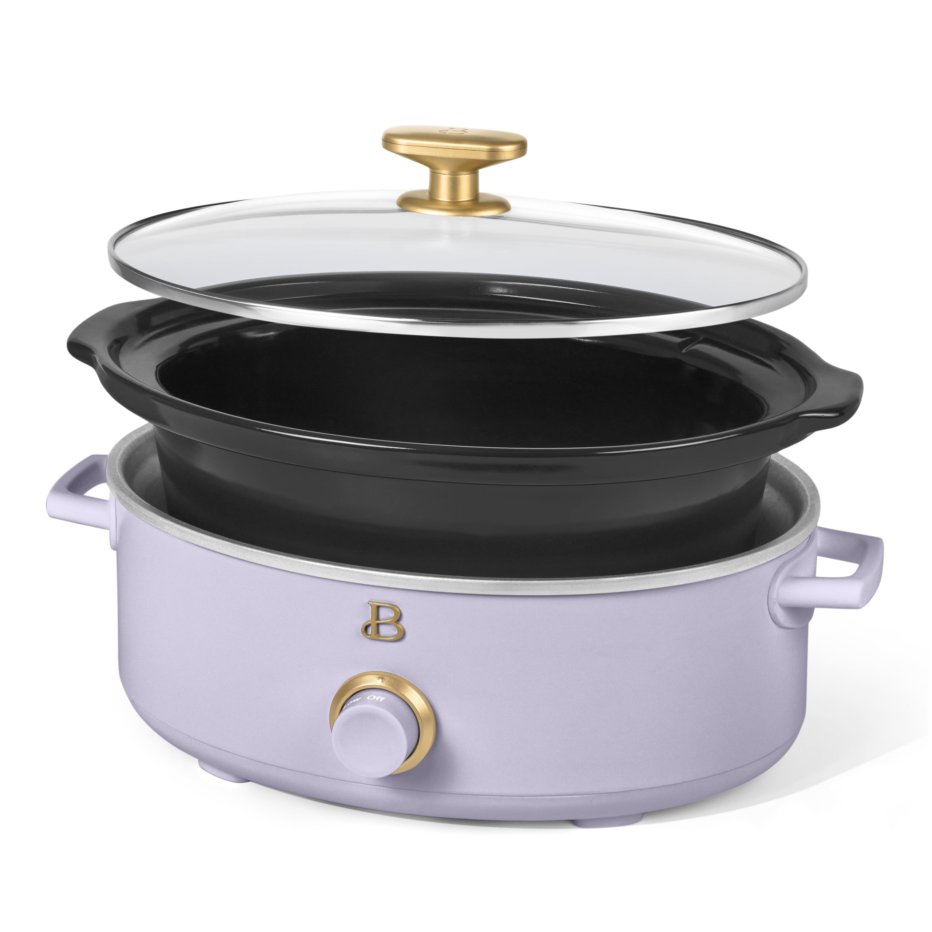 Beautiful 2.5 Qt Dip and Serve Manual Slow Cooker, Lavender by Drew Barrymore