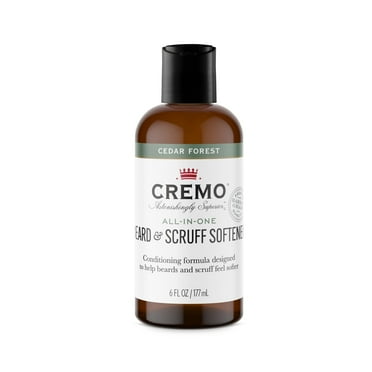 Cremo Cedar Forest Beard & Scruff Softener, Softens and Conditions Coarse Facial Hair of all Lengths in Just 30 Seconds, 6 Oz.