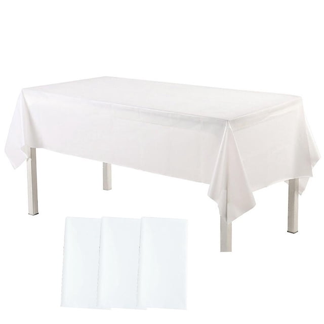 Manteles de plástico para mesas rectangulares, paquete de 3 manteles desechables de 54 "X 108", fiestas, cumpleaños, bodas, Navidad