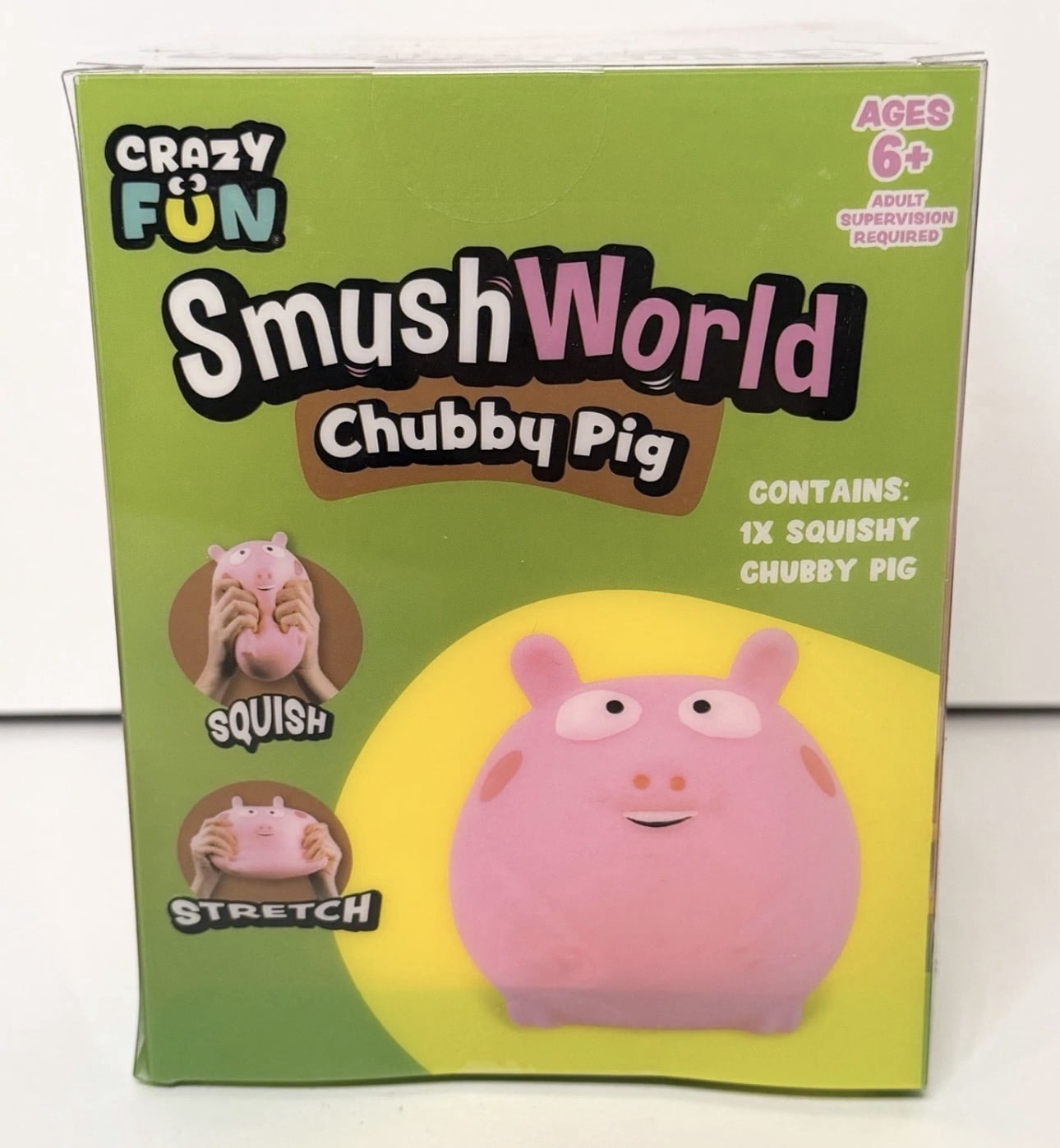 RMS SmushWorld Squishy Squeezy Chubby Pig Stress Ball 1 Set, Pink (1 Piece)