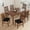 55" Brown Dining Set, variant on Heynemo 55" Dining Table for 4-6 People, Farmhouse Solid Wood Kitchen Table, 300LBS Capacity, Modern Rectangular Table for Dining Room, Living Room, Home Office, Terrace, Courtyard, Brown