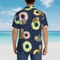 thumbnail image 6 of Goofa Sloth with Donuts Hawaiian Shirt for Men, Unisex Summer Beach Casual Short Sleeve Button Down Shirts,Aloha Tropical Floral print shirt-Small, 6 of 9
