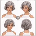 thumbnail image 4 of Disfraz de anciana Wig TOPHR para Halloween, pelo sintético, color gris, 4 of 6