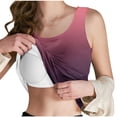 thumbnail image 2 of Kaemgyyd Women Built-In Bra Tank Tops Soft Cozy Sleeveless Casual Pajama Shirts Fashion Gradient Crew Neck Summer Tee, 2 of 7