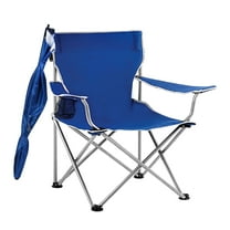 TeqHome Camping Chair with Canopy Shade Folding Beach Chair Support 220lbs with Adjustable Arm Cup Holder Detachable Umbrella Blue