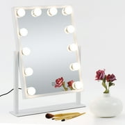 ZENY Hollywood Style Thin Vanity Narrow Border Freestanding Makeup Mirror, Aluminum Frame