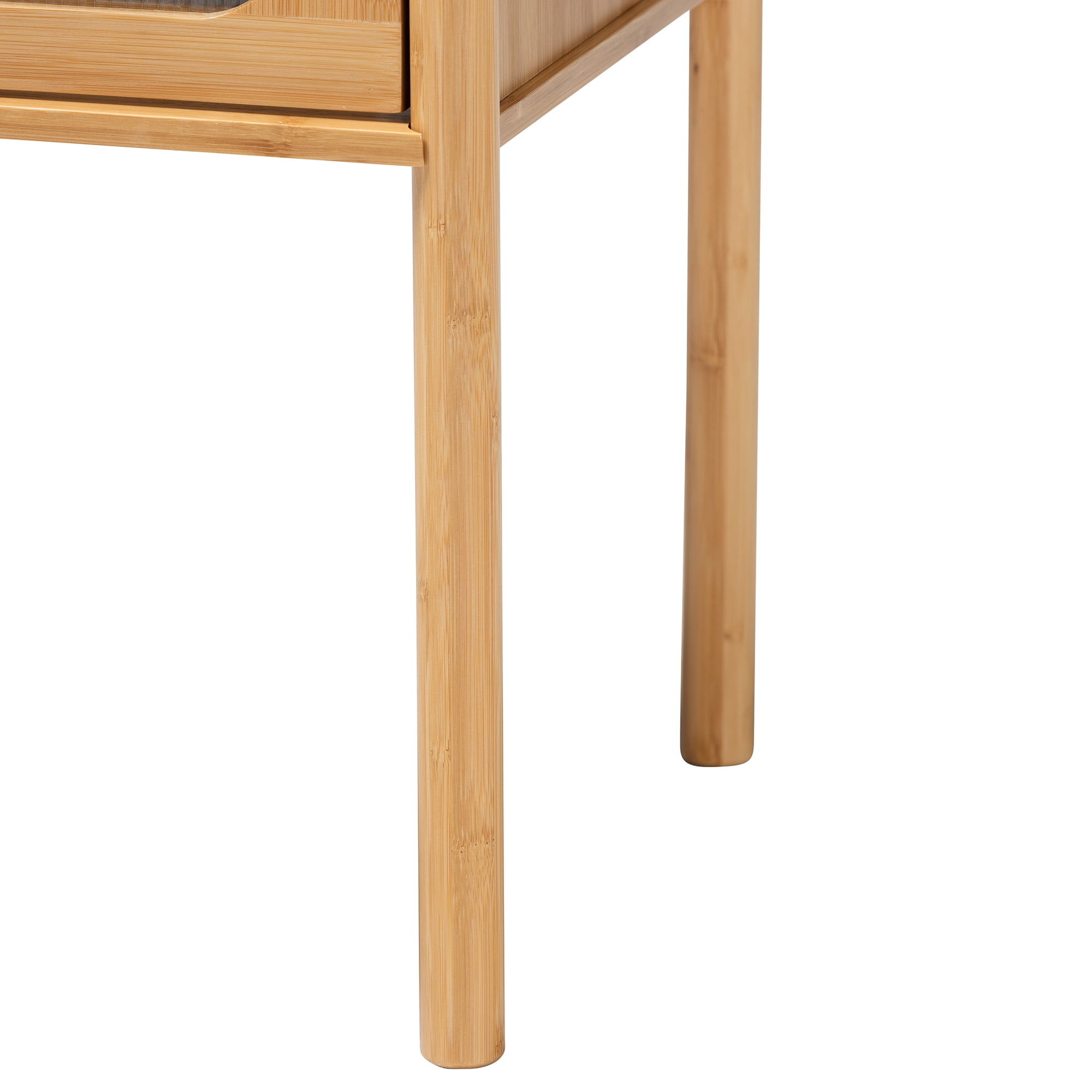 Baxton Studio Naresh Mid-Century Modern Transitional Natural Brown Bamboo Wood 1-Drawer End Table
