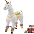 thumbnail image 2 of DEYGIA Ride on Unicorn Toys, Mechanical Cycle Walking Action Plush Animal, Max Load 165 lbs, 2 of 9