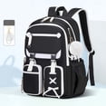 thumbnail image 2 of gcong Stylish Large Capacity Lightweight School Backpack For Daily Use Travel Bookbag With Multiple Compartments Black, 2 of 3