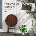 thumbnail image 4 of Round Folding Commercial Banquet Table, Portable Plastic Rattan Coffee Card Dining Table for Kitchen or Outdoor Party Wedding Event, 1 Pack, Brown, 4 of 7