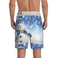 thumbnail image 5 of Salouo Christmas Snowman In The Snow Pattern Men's Sleep Pajama Shorts,Pajama Bottoms Elastic Waistband Sleep Pajama Short PJ Shorts for Men -Large, 5 of 6