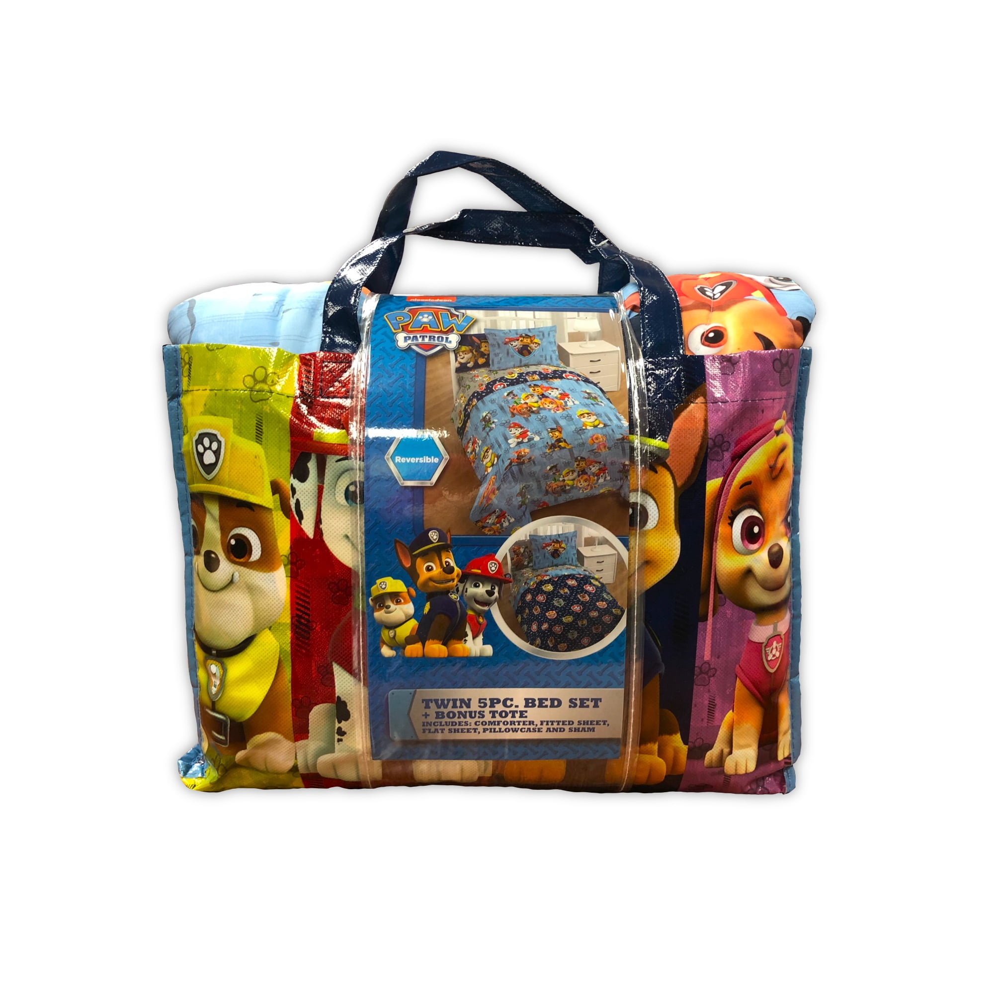 Paw Patrol 5pc Bedding Set Twin Bed In A Bag With Bonus Tote Paw Patrol 5pc Bedding Set Twin Bed In A Bag With Bonus Tote Walking The Dogs Com