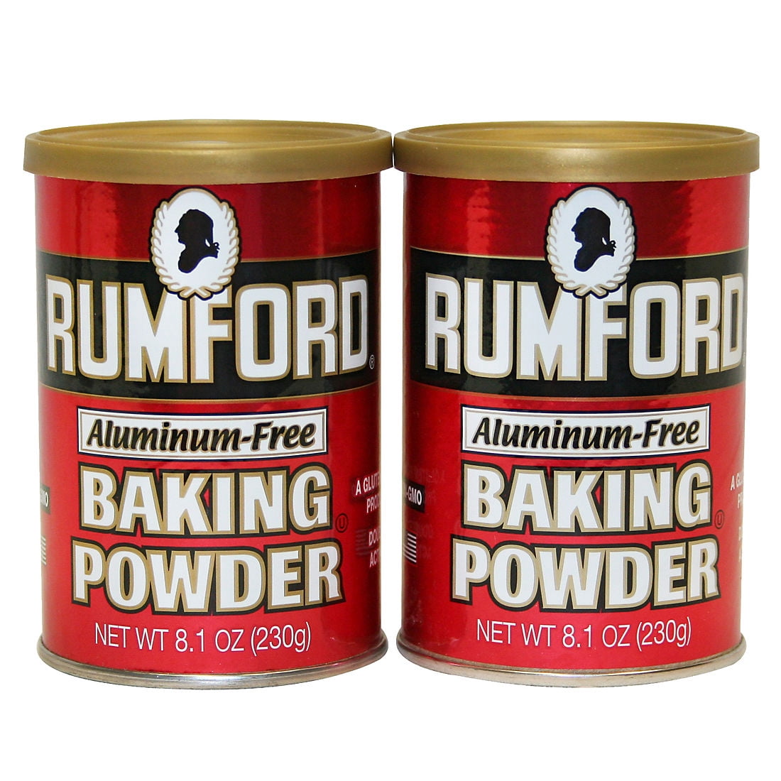 Rumford Aluminum Free Baking Powder, 8.1-Ounce Canisters.
