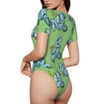 thumbnail image 4 of Uemuo Motorcycle Riding Dinosaur Pattern Women's One Piece Short Sleeve Swimsuit Rash Guard Surfing Modest Quick-drying Swimsuit Beach Essentials-XX-Large, 4 of 9